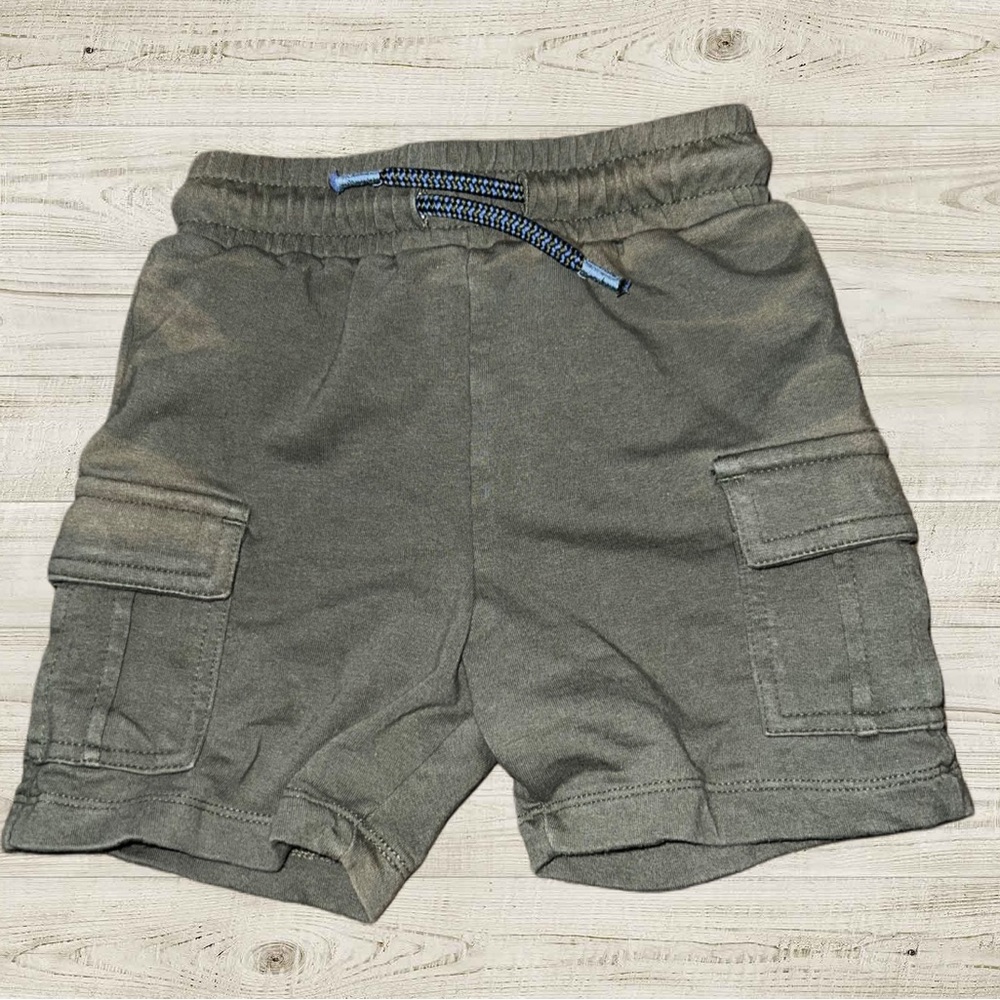 Olive Green Kids Cargo Shorts